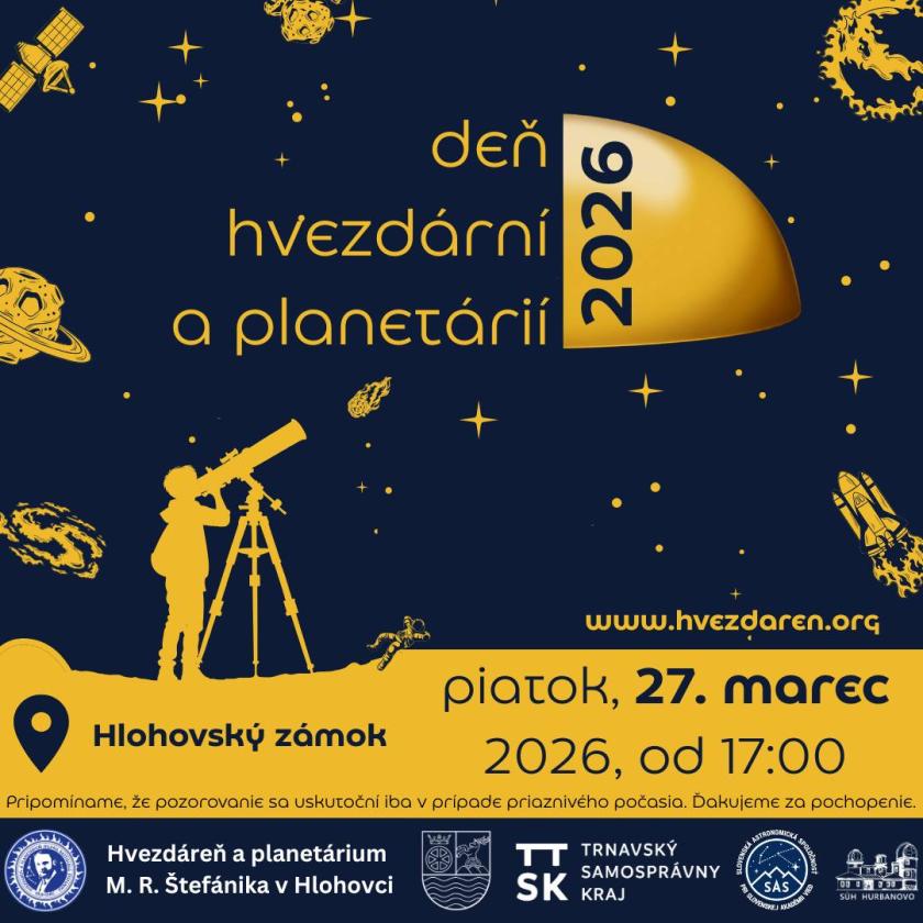 Deň hvezdární a&nbsp;planetárií 2026&nbsp;v Hlohovci